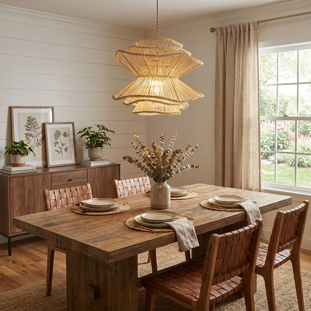 Ripple Tiered Rattan Pendant Lamp – detail 3
