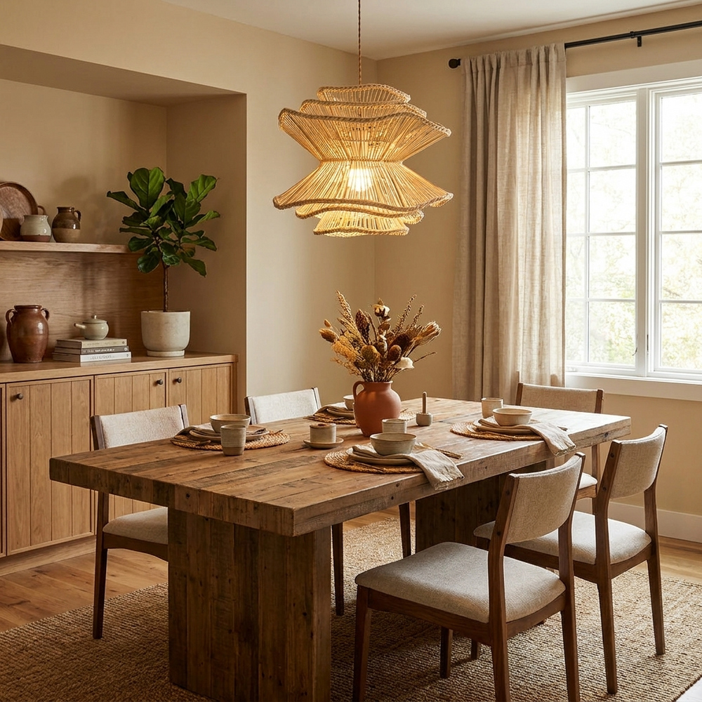 Ripple Tiered Rattan Pendant Lamp – detail 2