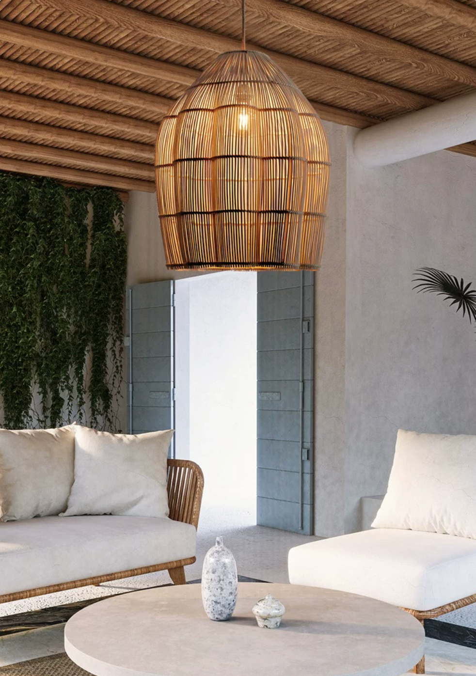 Hive Woven Rattan Pendant Lamp – detail 9