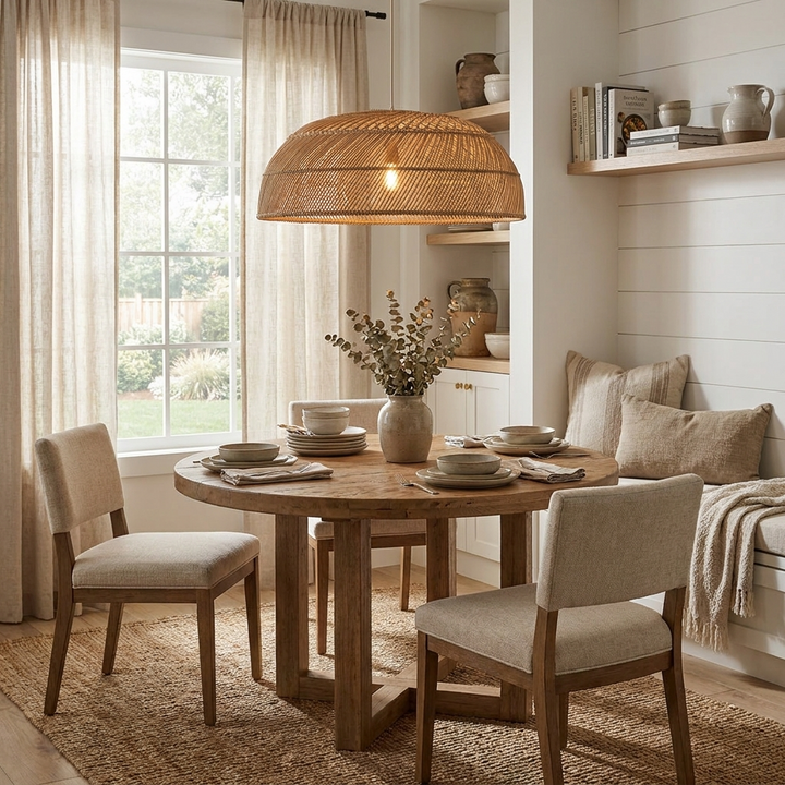 Saucer Woven Rattan Pendant Lamp – detail 8