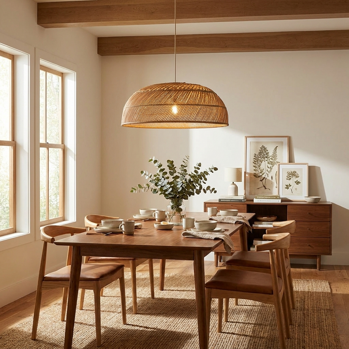 Saucer Woven Rattan Pendant Lamp – detail 11