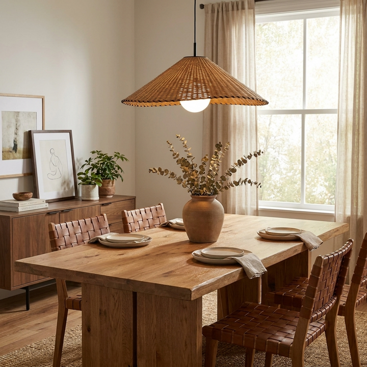 Brim Woven Rattan Pendant Lamp – detail 3