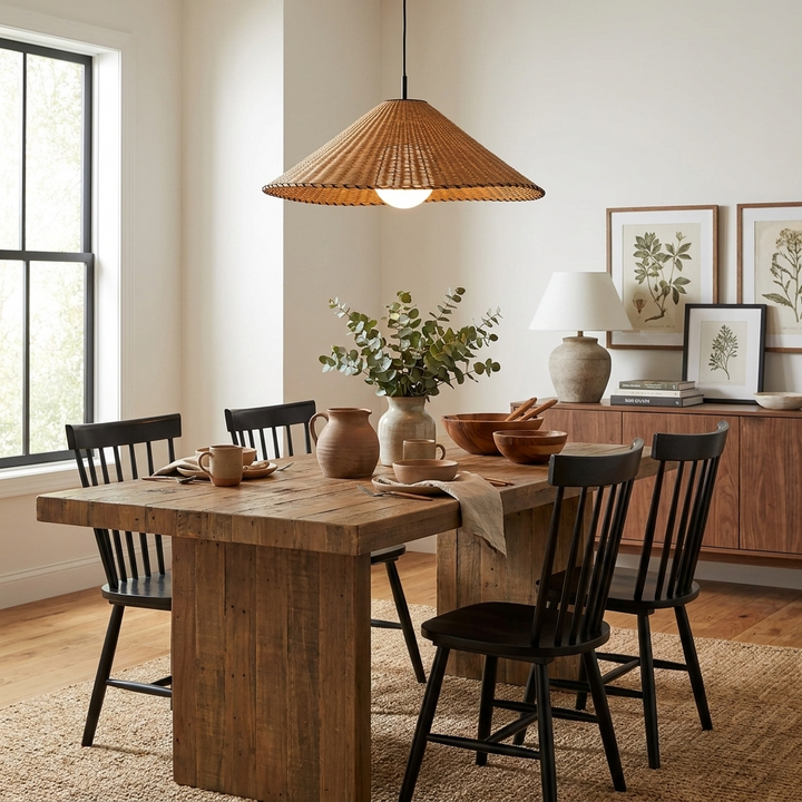 Brim Woven Rattan Pendant Lamp – detail 2
