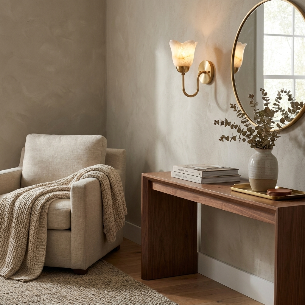 Magnolia Alabaster Wall Sconce