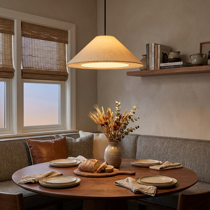 Brim Fabric Cone Pendant Lamp