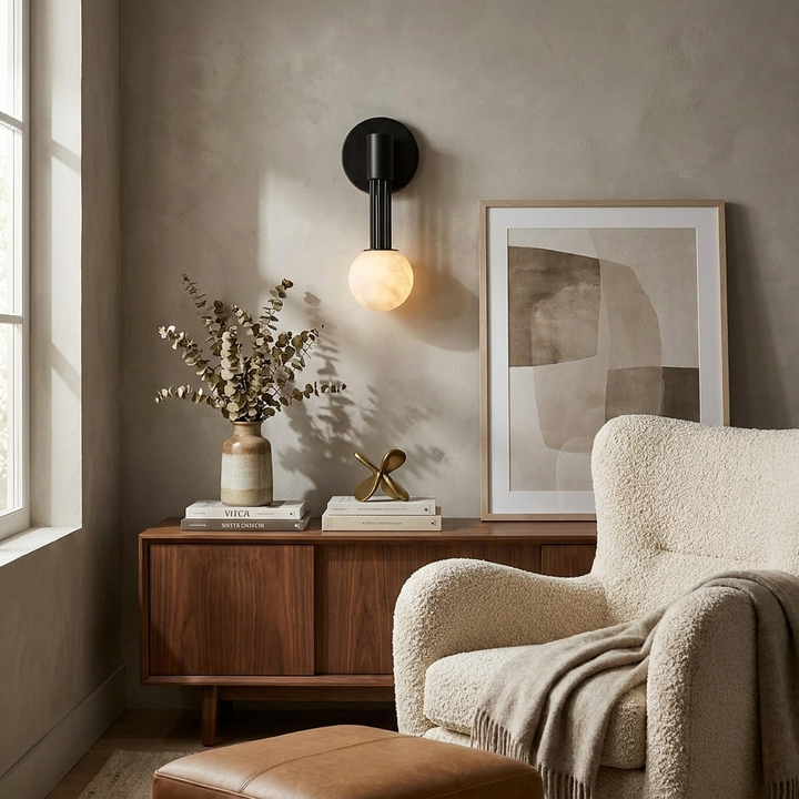 Obra Alabaster Globe Wall Sconce – detail 6