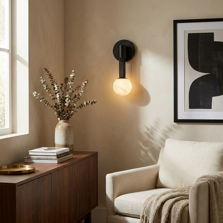 Obra Alabaster Globe Wall Sconce – detail 7