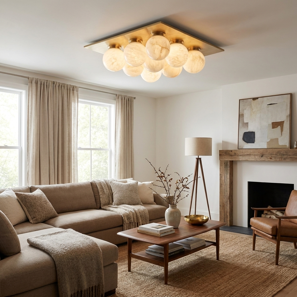 Cobble Alabaster Flush Mount