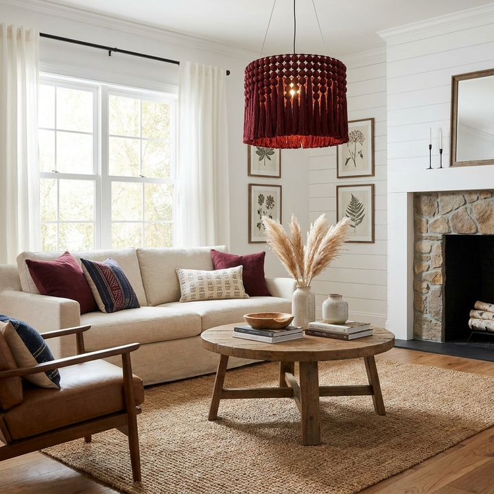 Yarrow Macrame Tassel Pendant Lamp