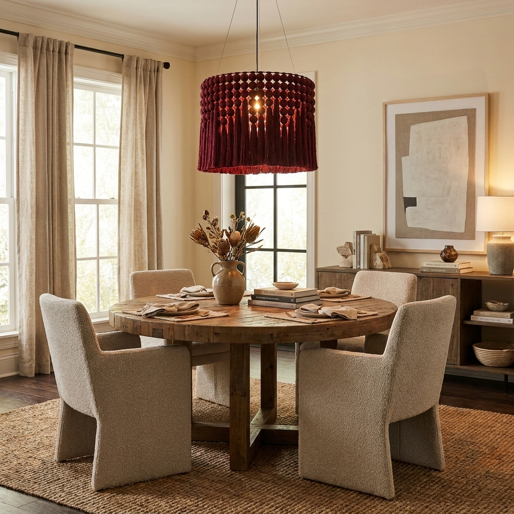Yarrow Macrame Tassel Pendant Lamp