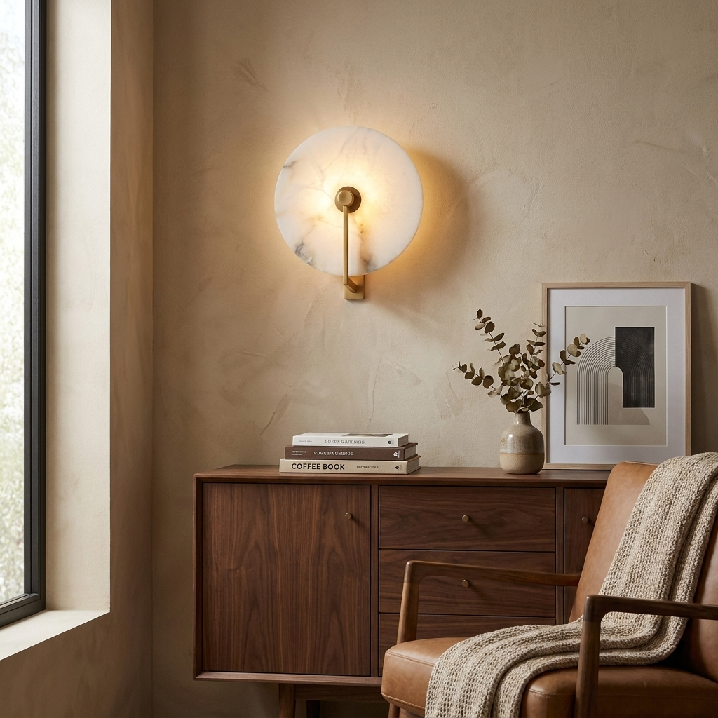 Medallion Alabaster Wall Sconce
