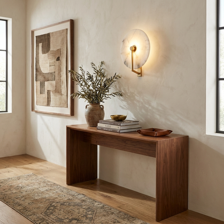 Medallion Alabaster Wall Sconce