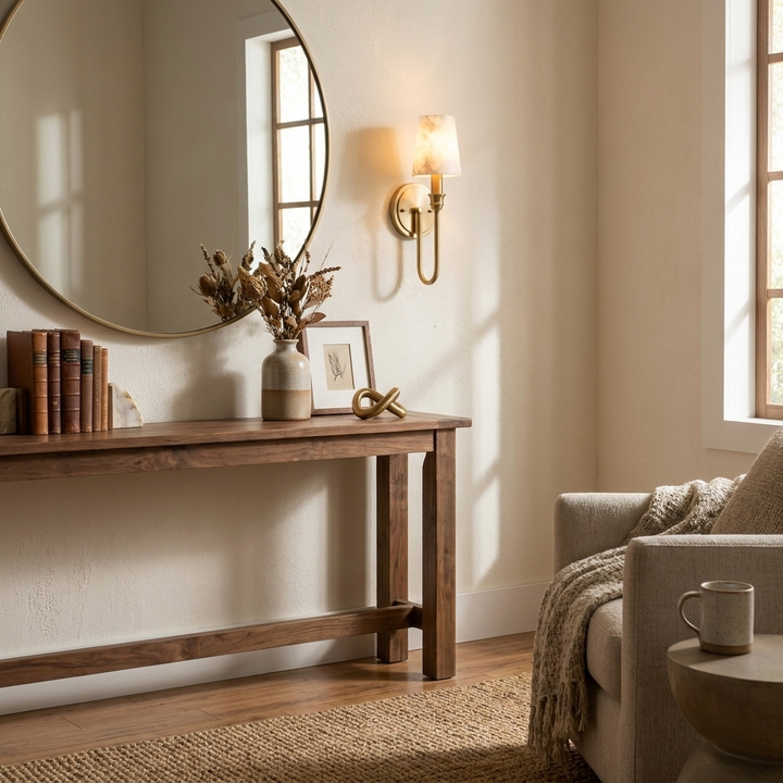 Harp Alabaster Wall Sconce