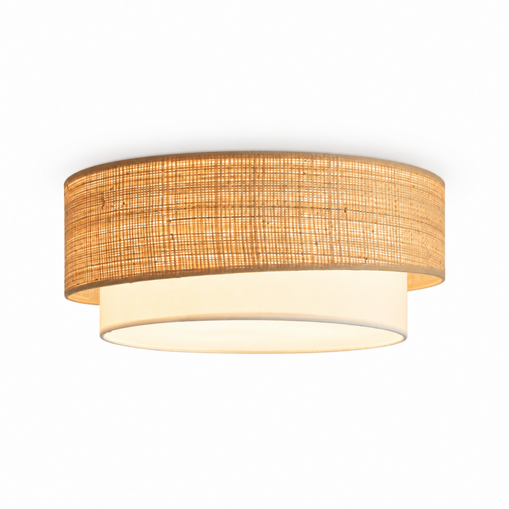 Sedge Raffia Flush Mount