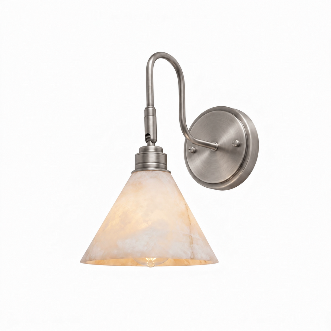 Thessa Alabaster Cone Wall Sconce
