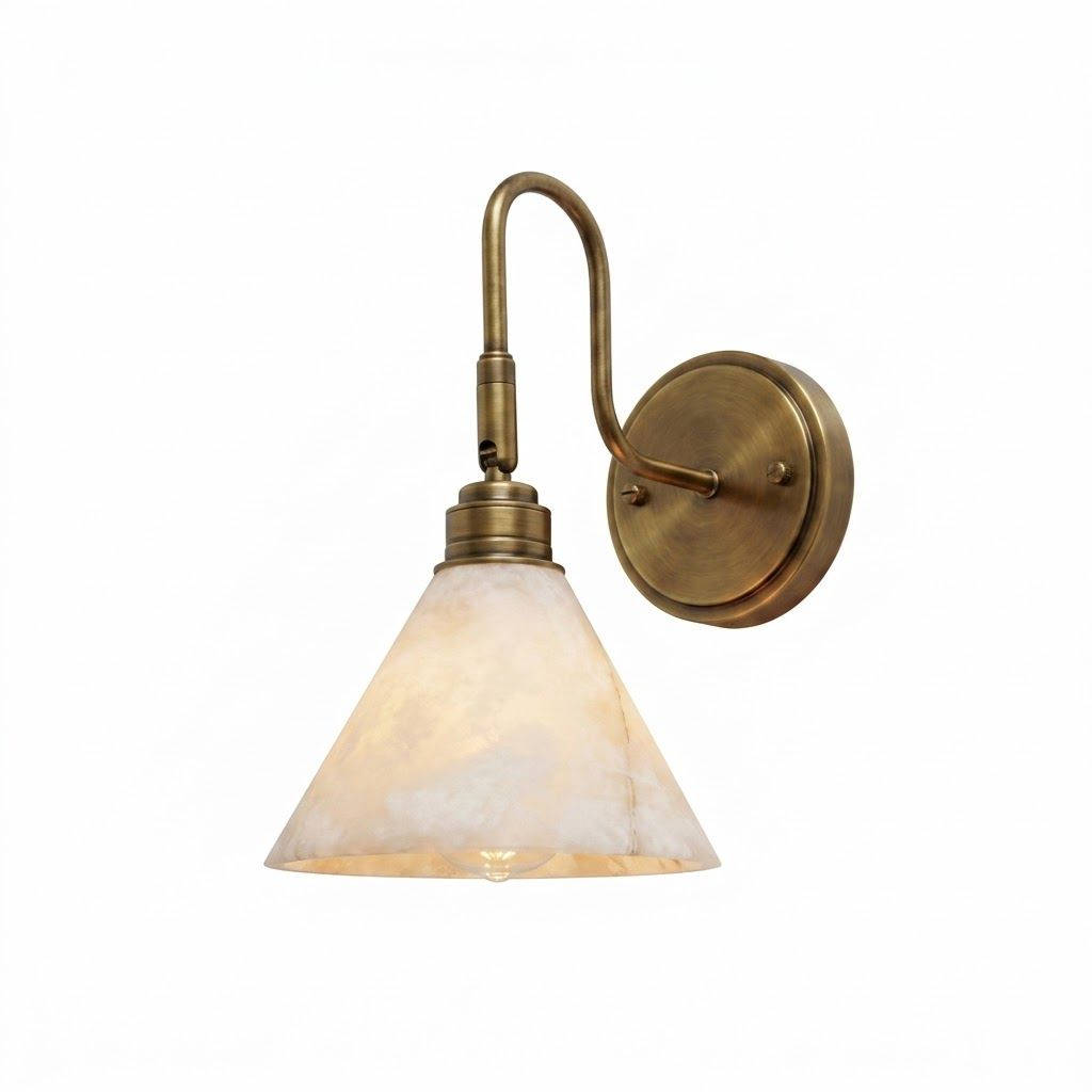 Thessa Alabaster Cone Wall Sconce