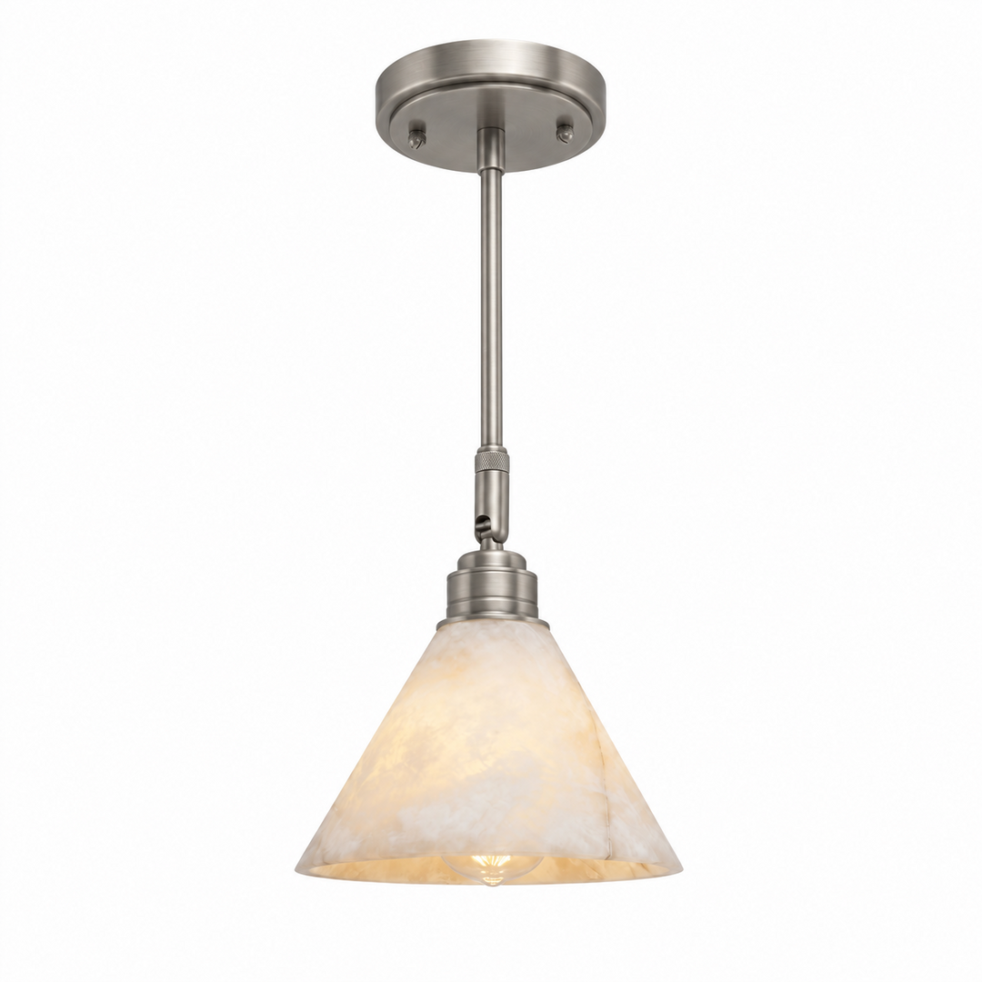 Lampada a sospensione Thessa in alabastro Cone