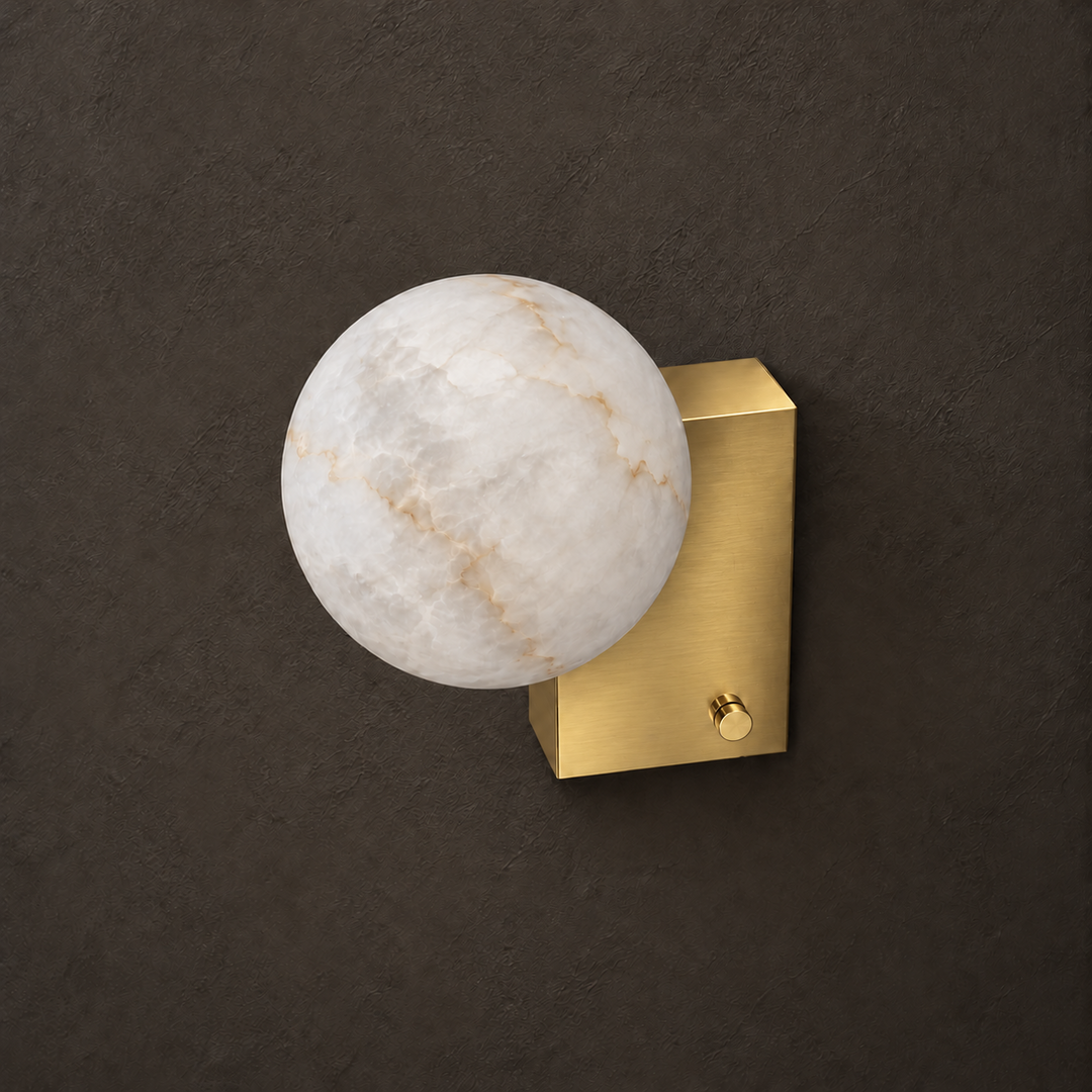 Spanish Alabaster Globe Wall Sconce