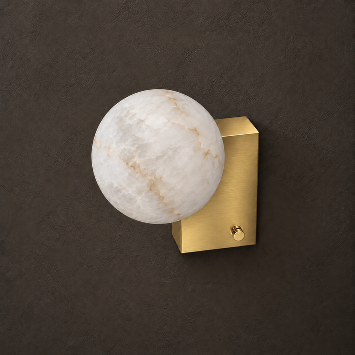 Spanish Alabaster Globe Wall Sconce