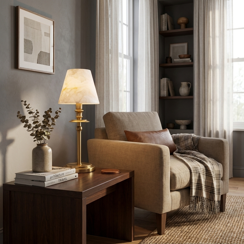 Pellisane Alabaster Shade Table Lamp