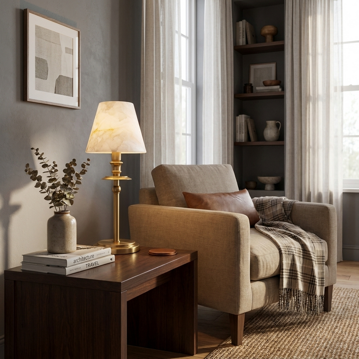 Pellisane Alabaster Shade Table Lamp