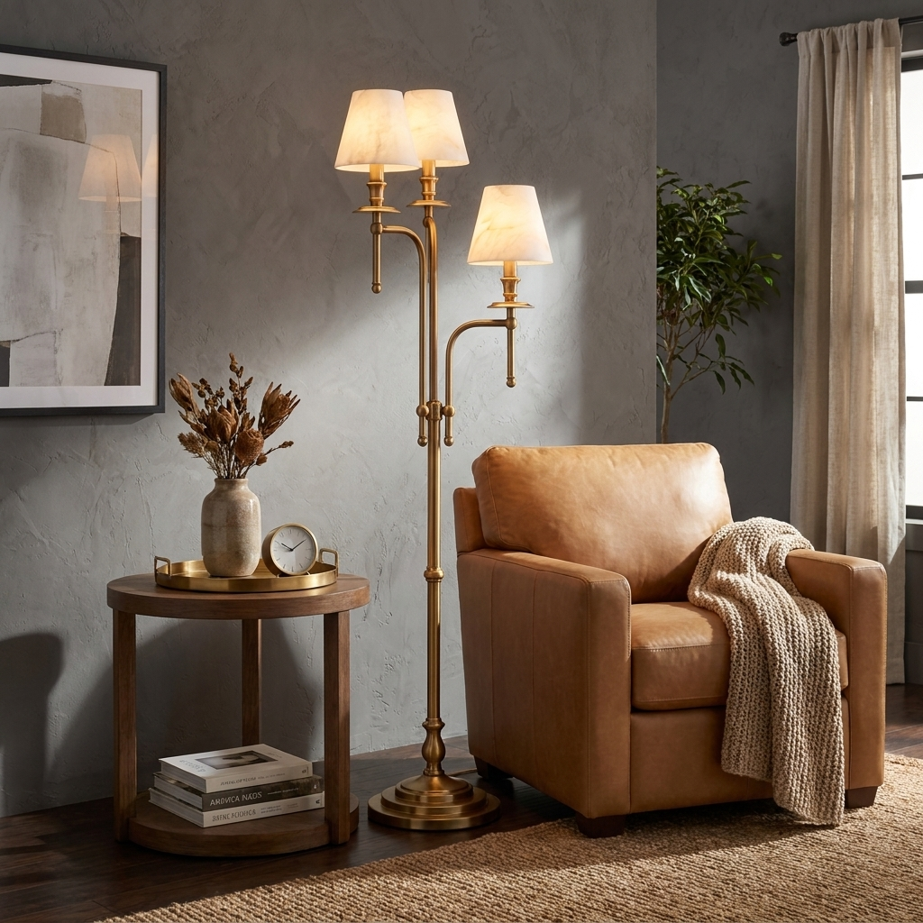 Pellisane Alabaster Shade Floor Lamp