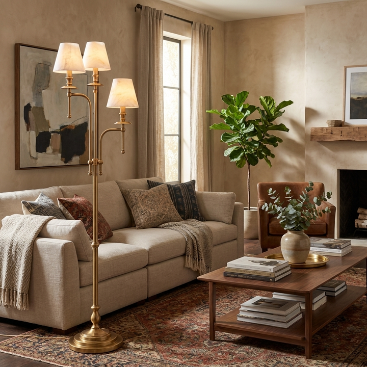 Pellisane Alabaster Shade Floor Lamp