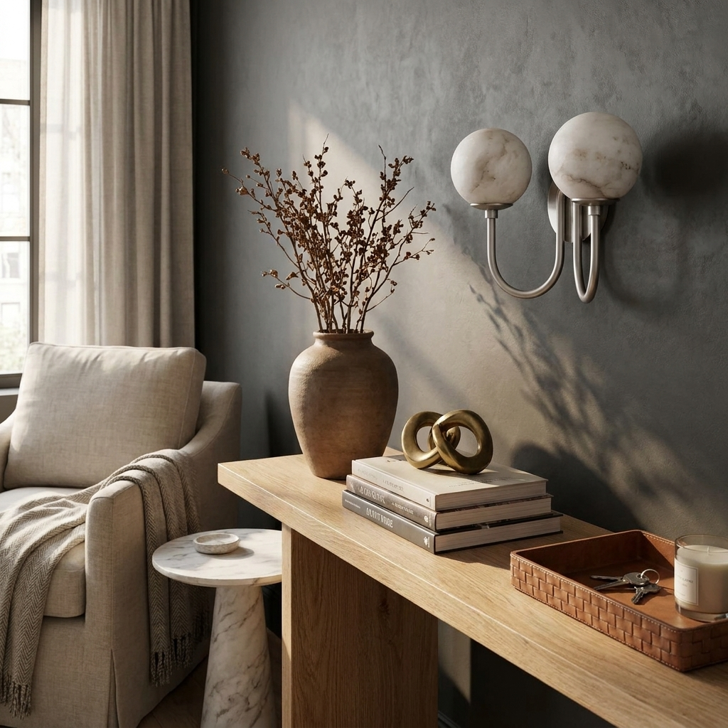 Undelle Alabaster Globe Double Wall Sconce