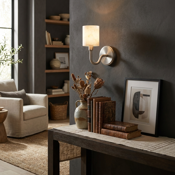 Pellarine Alabaster Cylinder Wall Sconce