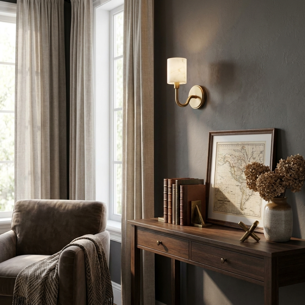 Pellarine Alabaster Cylinder Wall Sconce