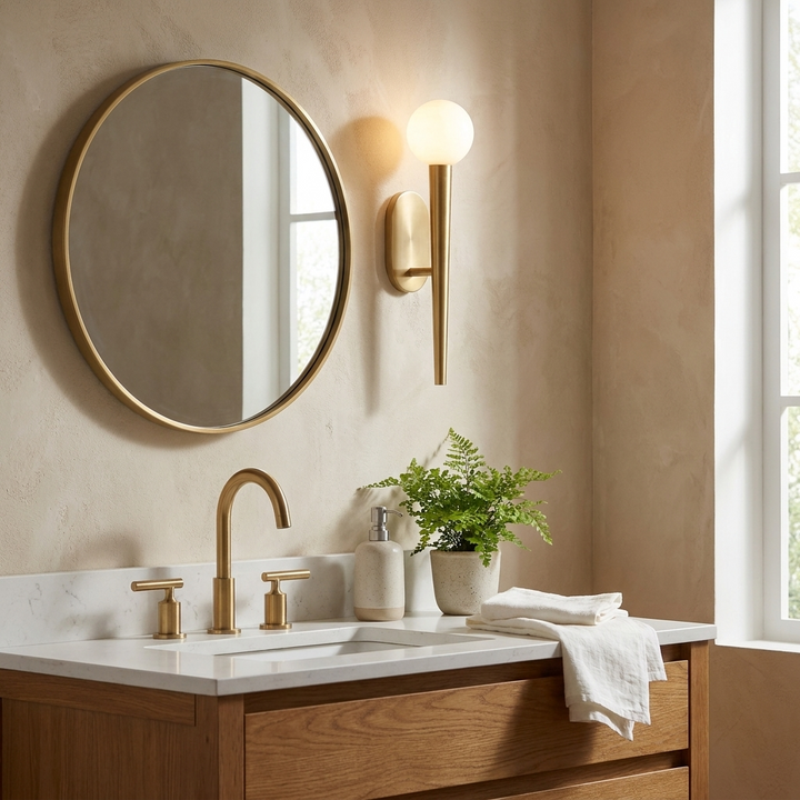 Fiorvane Alabaster Torch Wall Sconce