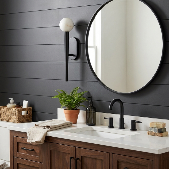 Fiorvane Alabaster Torch Wall Sconce