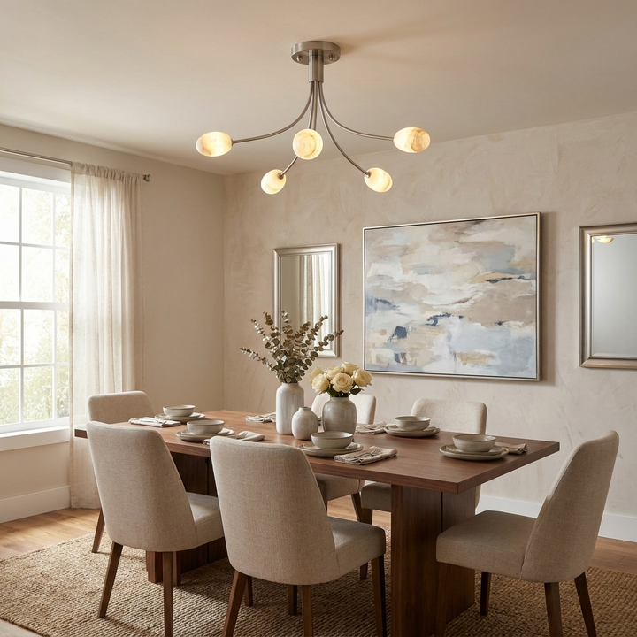 Pebrelle Alabaster Semi-Flush Ceiling Light
