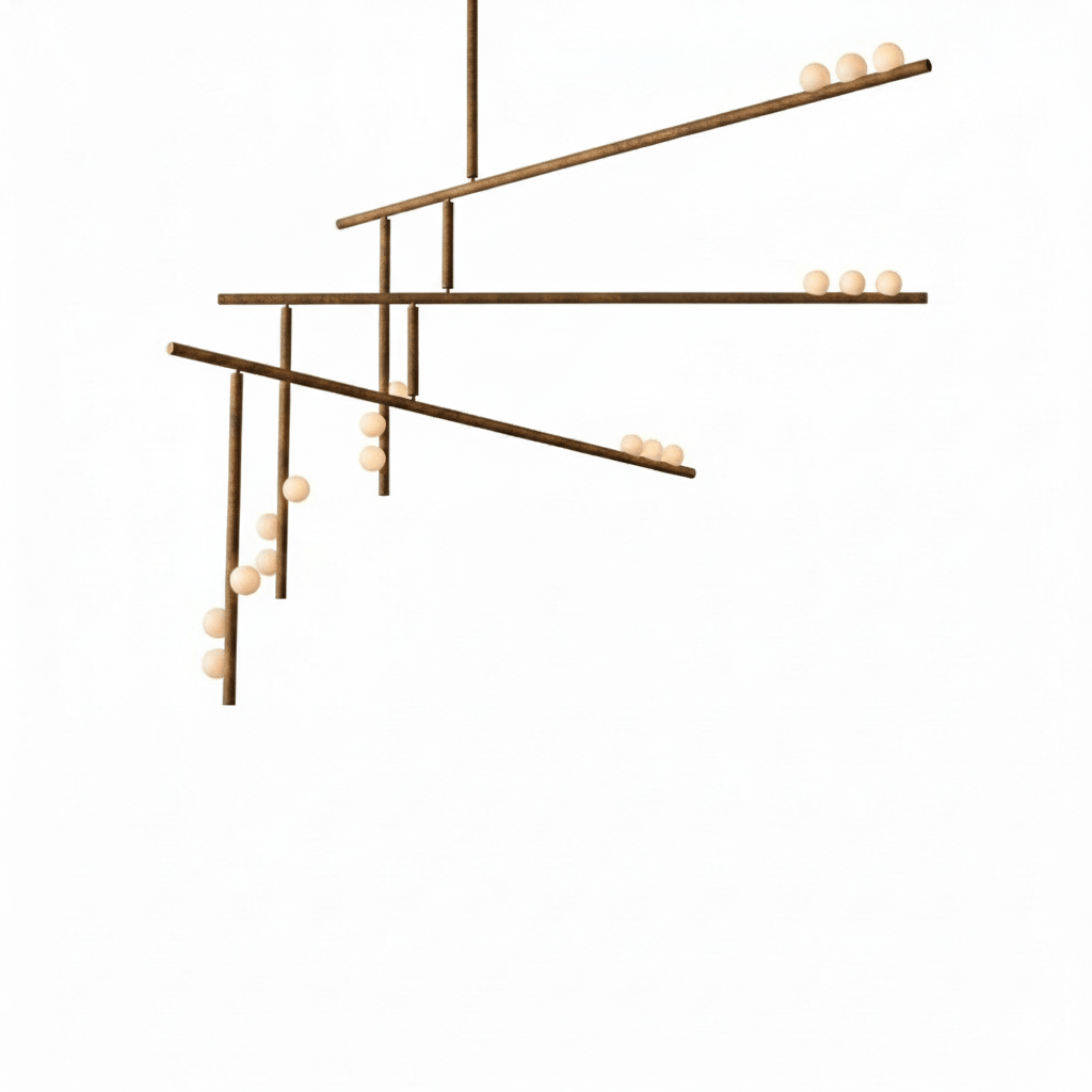 Brass Glass Drop Chandelier - Vakkerlight