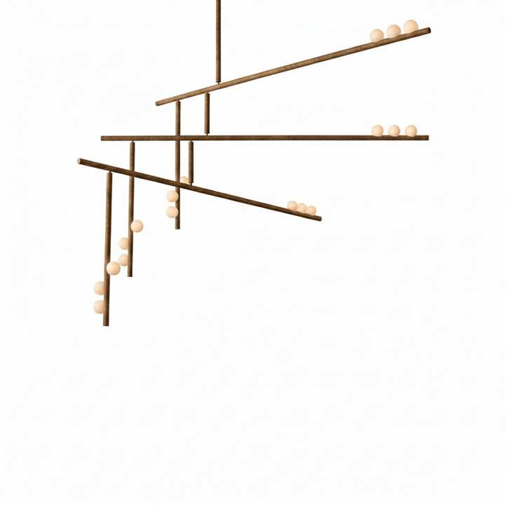 Brass Glass Drop Chandelier - Vakkerlight