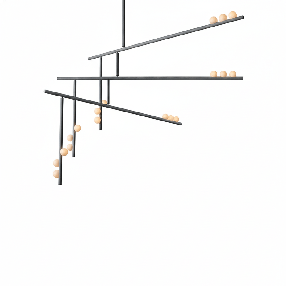 Brass Glass Drop Chandelier - Vakkerlight