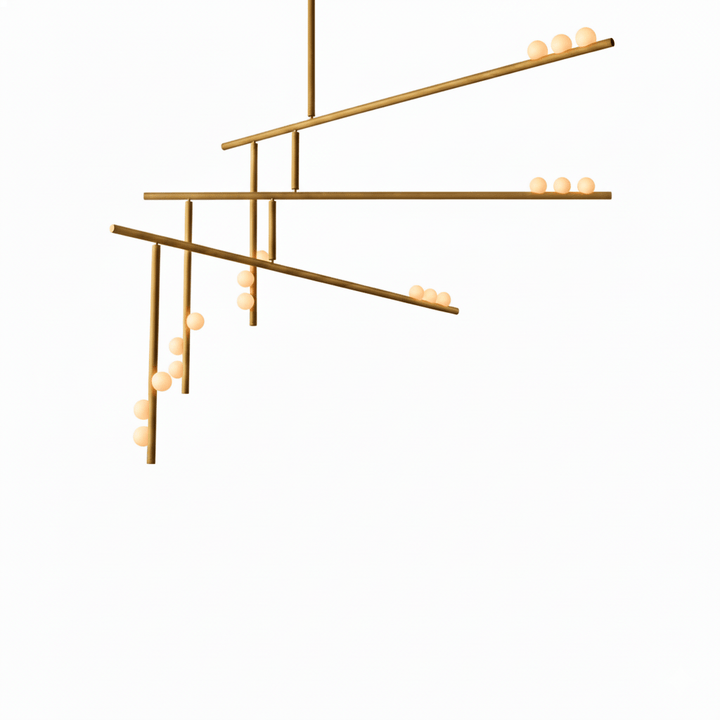 Brass Glass Drop Chandelier - Vakkerlight