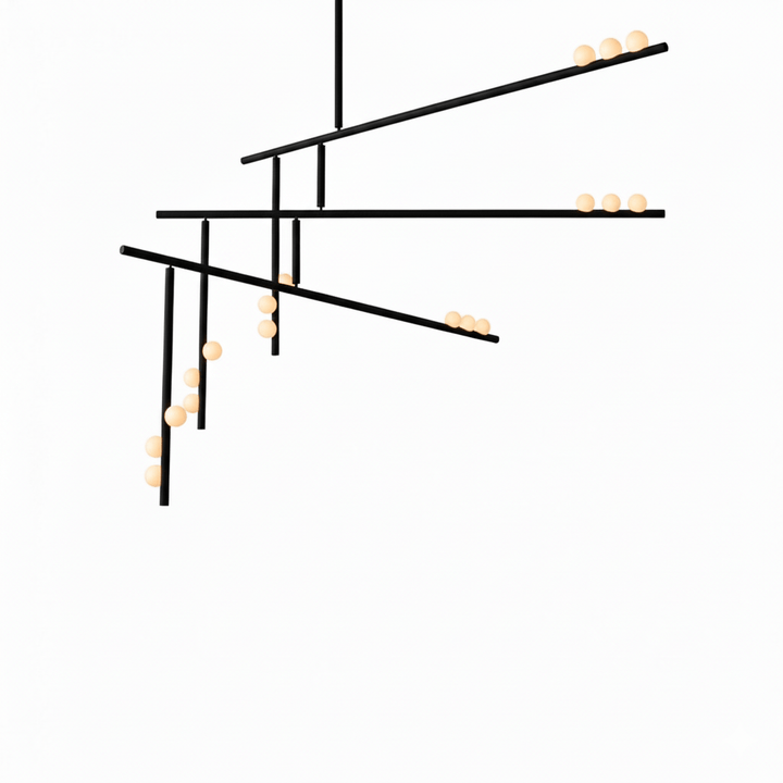 Brass Glass Drop Chandelier - Vakkerlight