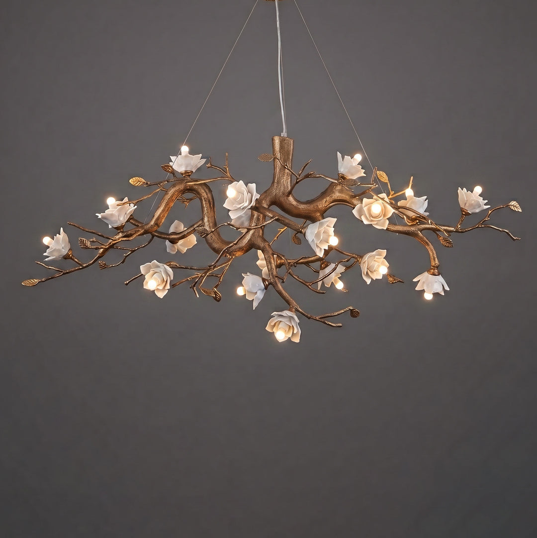 Flower Bloom Branch Brass Chandelier - Vakkerlight