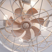 19.7″ White and Gold Metal With Remote Ceiling Fan Lamp