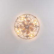 White and Gold Metal With Remote Ceiling Fan Lamp - Vakkerlight
