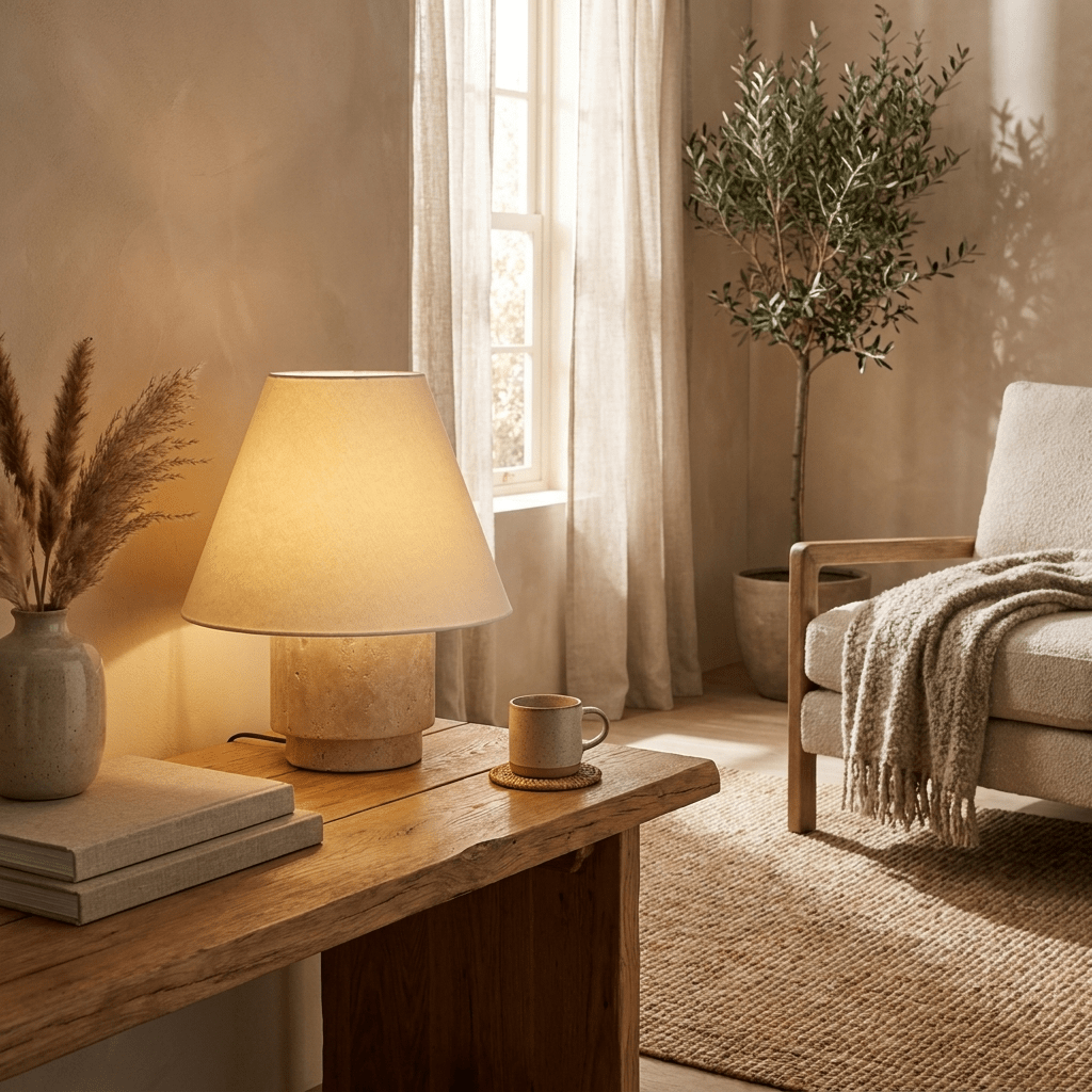 Caldera Travertine Table Lamp - Vakkerlight