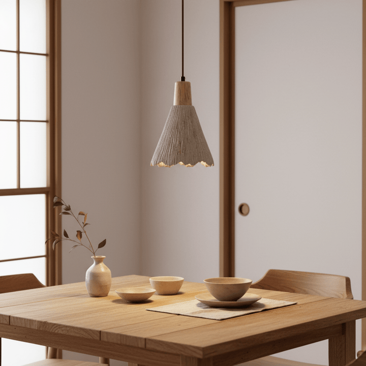 Concrete Pleated Pendant Lamp - Vakkerlight
