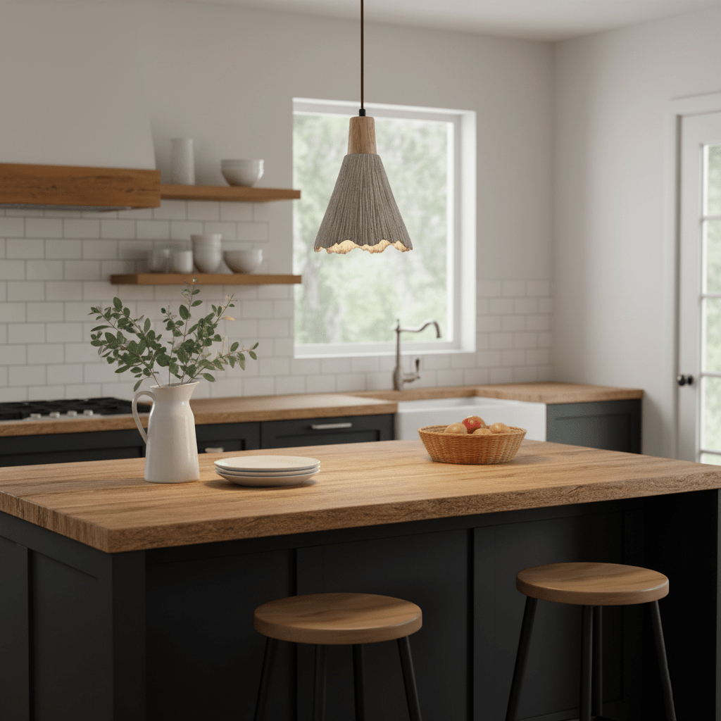 Concrete Pleated Pendant Lamp - Vakkerlight