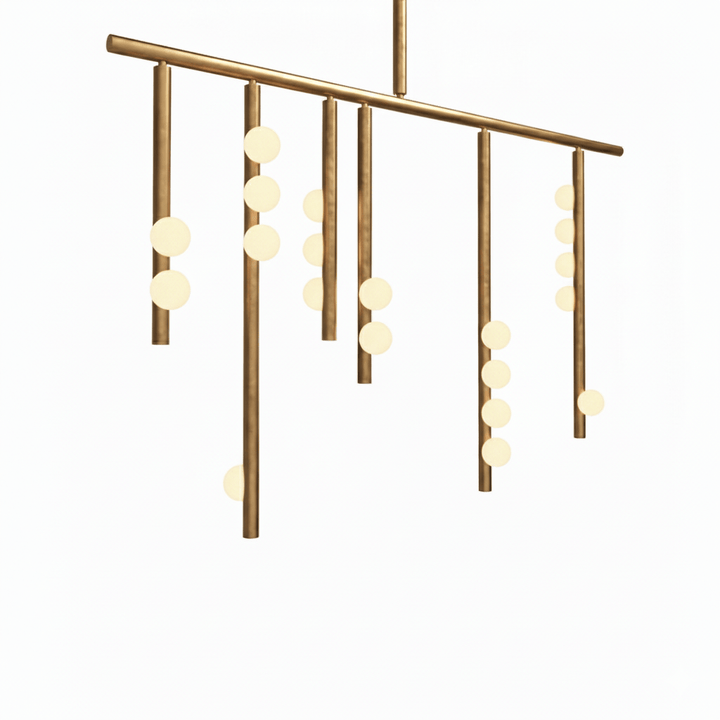Brass Glass Drop Chandelier - Vakkerlight