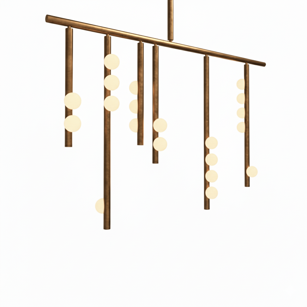 Brass Glass Drop Chandelier - Vakkerlight