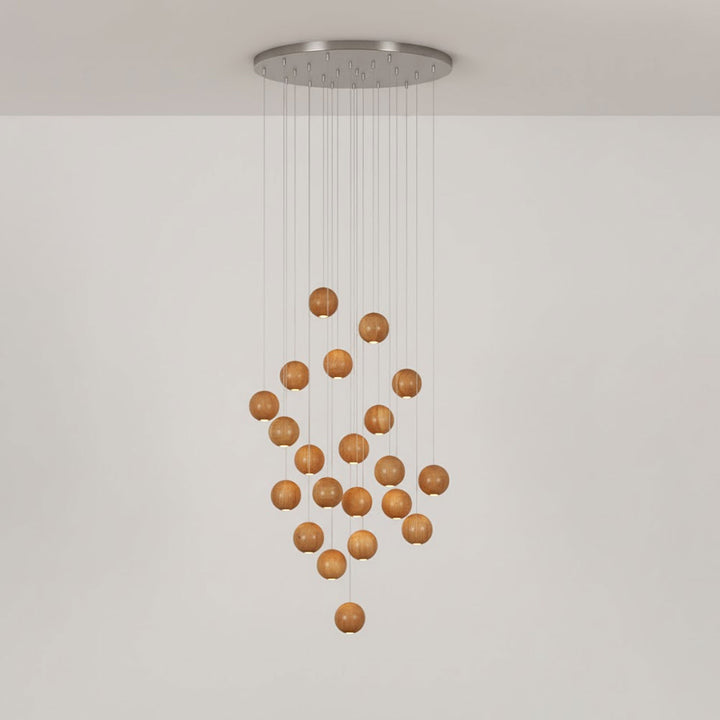 Wooden Orb Sphere Cluster Pendant Light - Vakkerlight