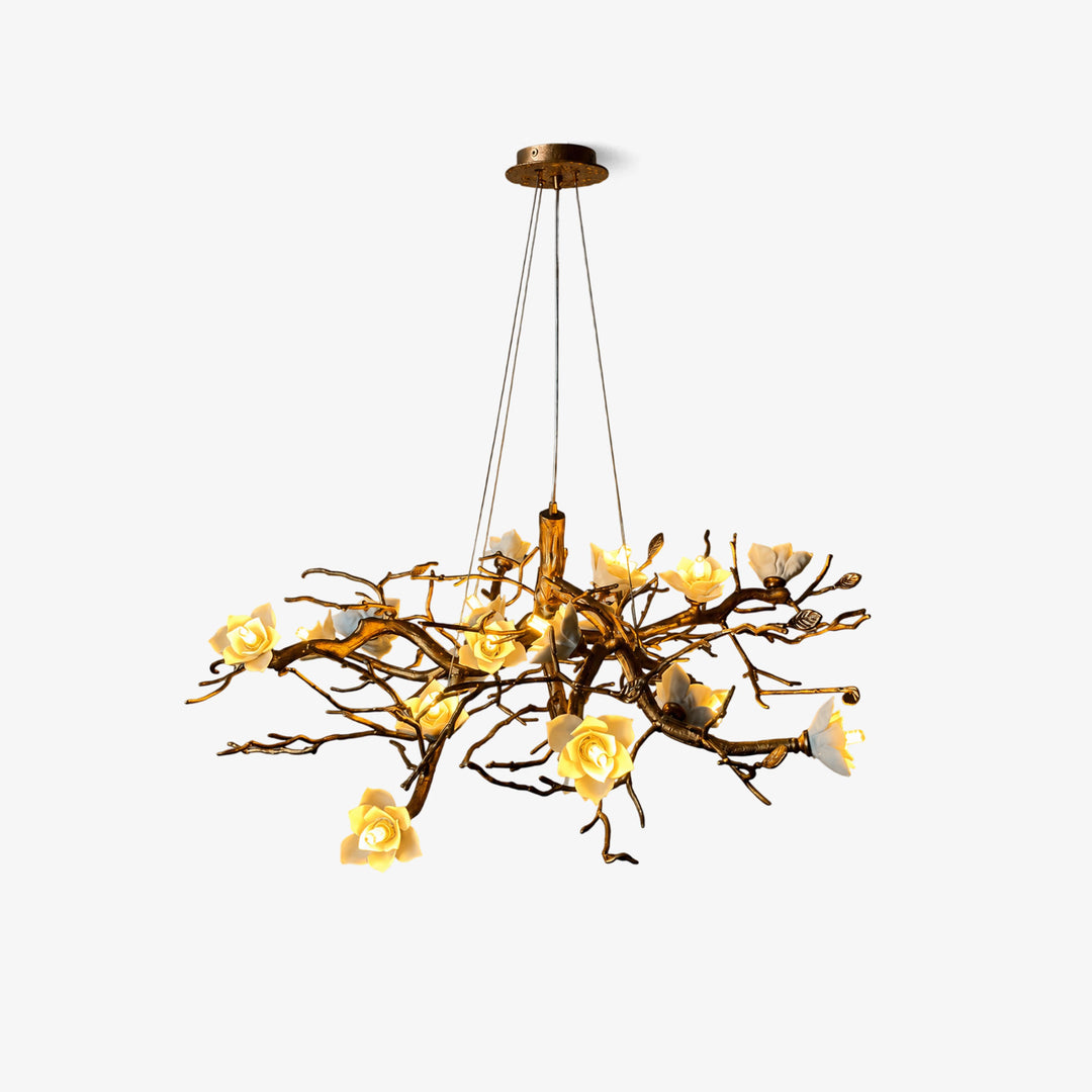 Flower Bloom Branch Brass Chandelier - Vakkerlight