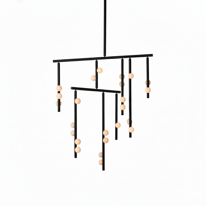 Brass Glass Drop Chandelier - Vakkerlight