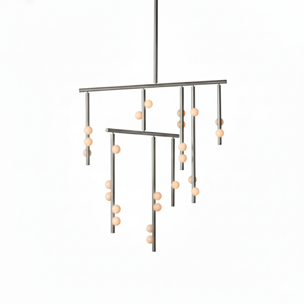 Brass Glass Drop Chandelier - Vakkerlight